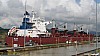 Ship transiting Panama Canal